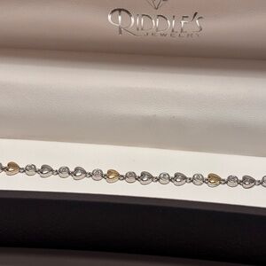 Riddle's Silver and Gold Heart Bracelet